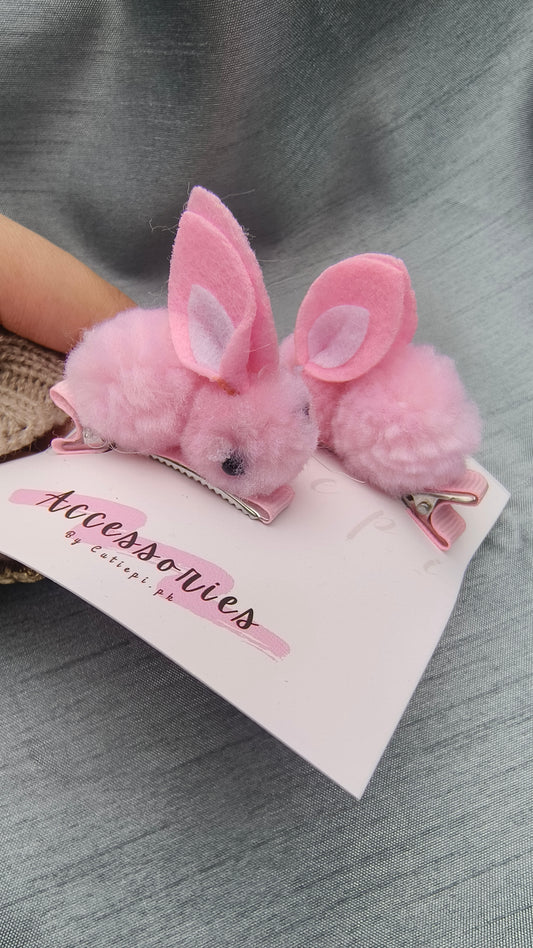 2 Cute Three-Dimensional Fluffy Rabbit Hair Clips