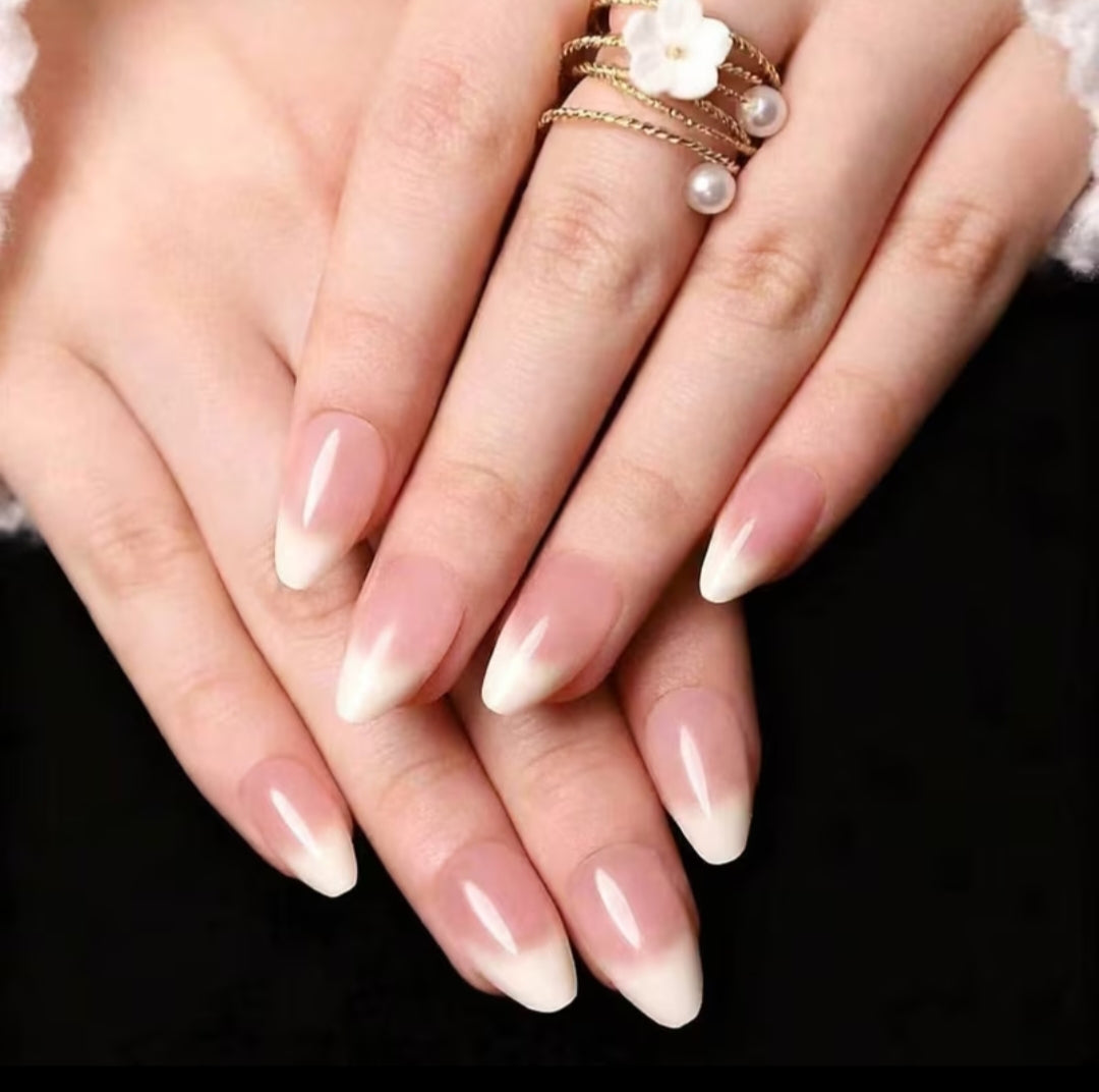Hyper-realistic French- Medium Long Nails with Application Kit-Best Seller