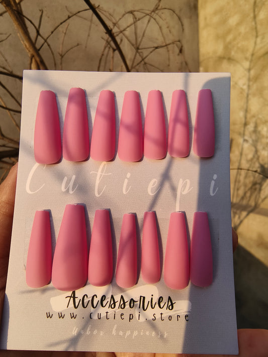 Blush Glow Matte Nail Set – 24pcs with Kit