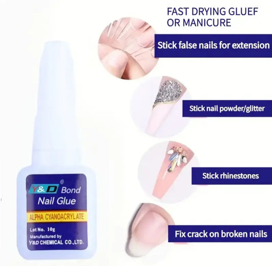 Professional Fine Brush Glue- Premium Gel Glue for Long lasting Nails
