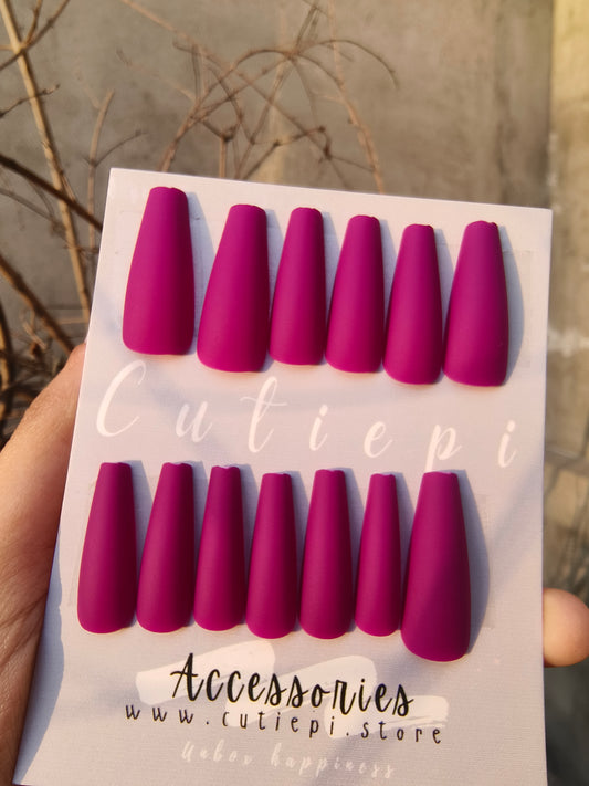 Royal Plum Matte Nail Set – 24pcs with Kit