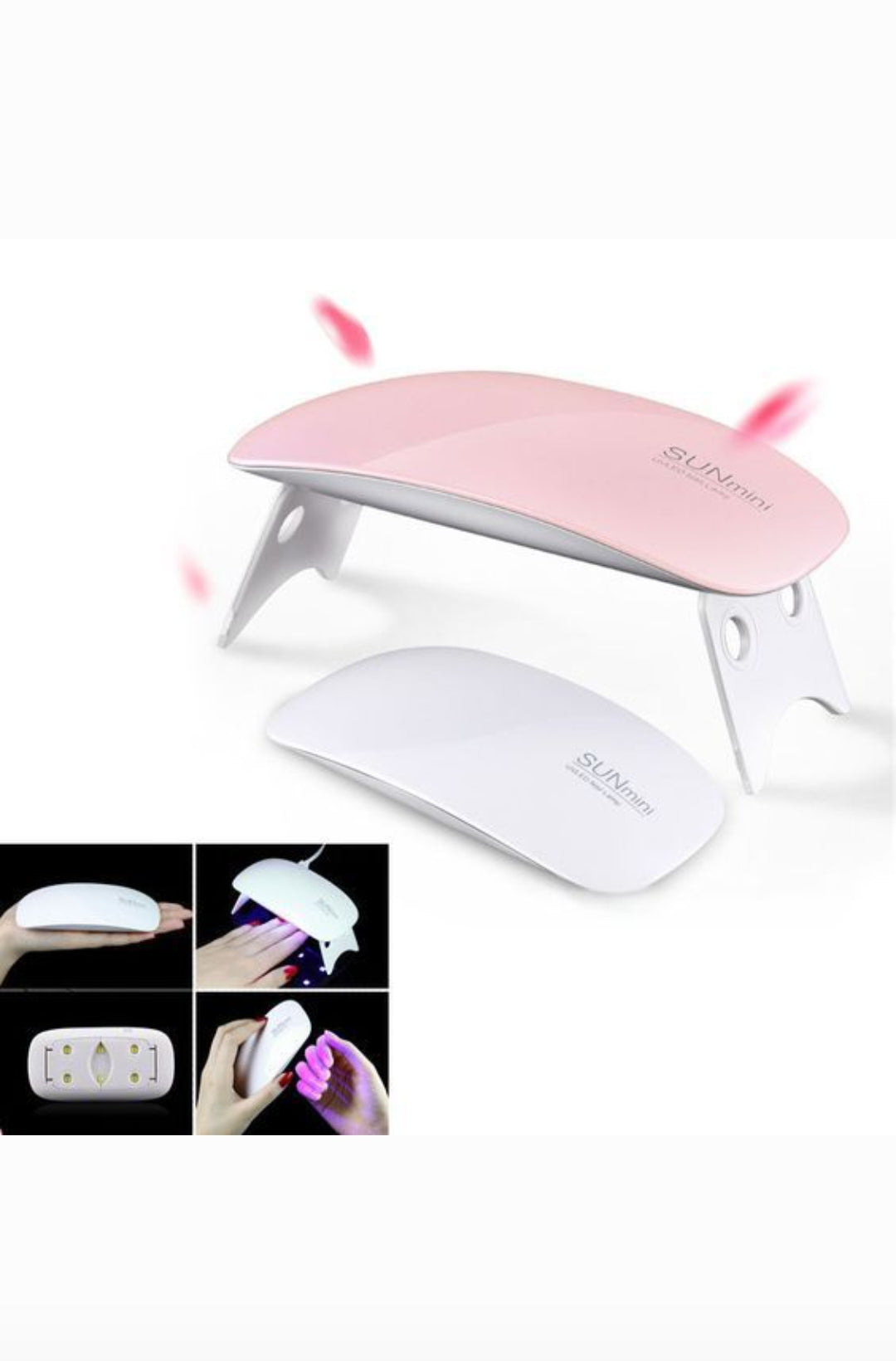 Portable UV Nail Lamp- 6 LED Light Beads, Foldable Design, USB Powered,