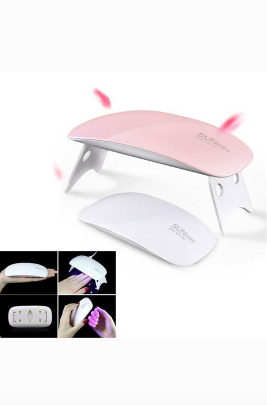 Portable UV Nail Lamp- 6 LED Light Beads, Foldable Design, USB Powered,