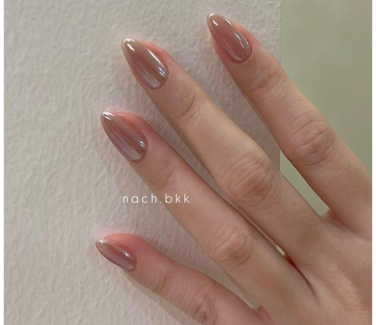 Glaze Brown- 20pcs cat eye nails with application kit