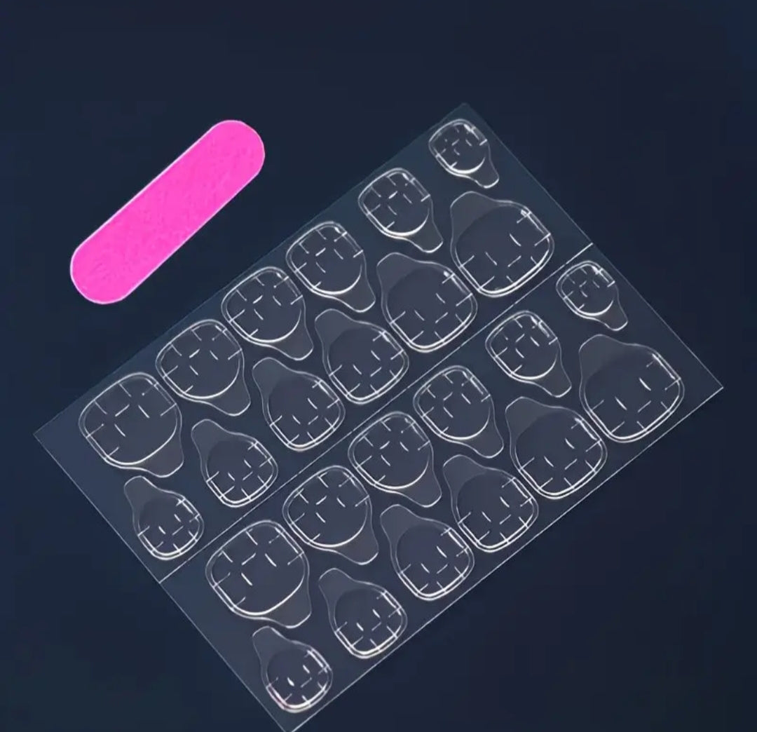 Rosy pink- 20pcs Mini Gradient Nails with Application Kit