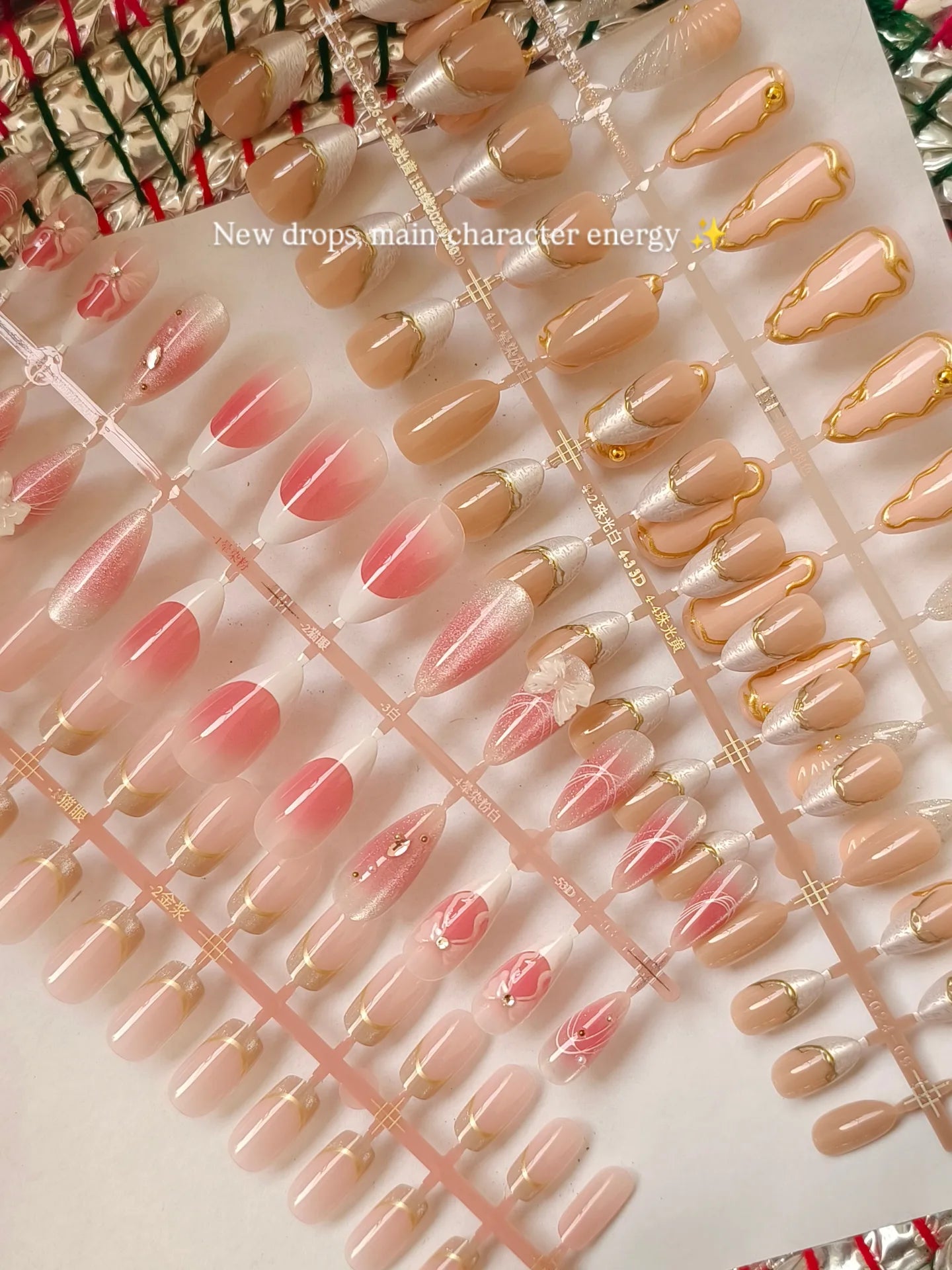 Barbie Glam- 12 pcs Premium Handmade Nails with Kit (Bridal Wear)