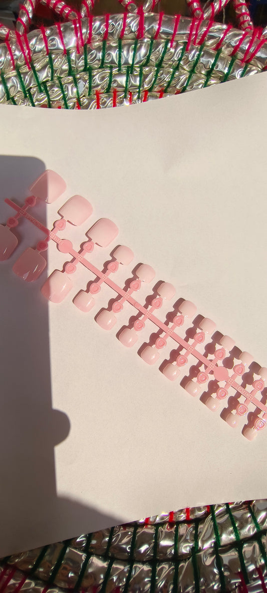 Gradient Pink- 12 pcs Toe Nail set with application kit