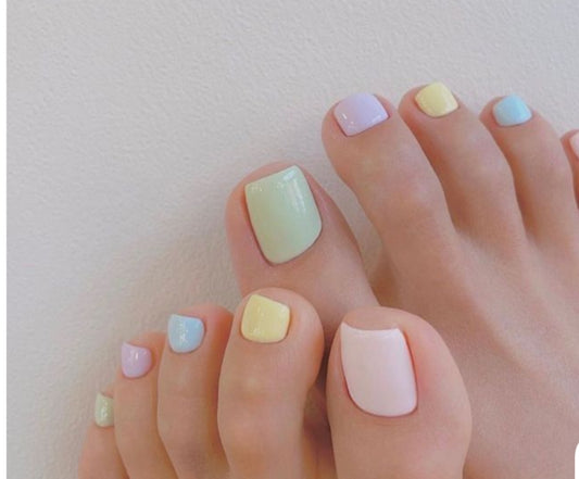 Rainbow Foot nails – 24pcs with Application Kit Flat 50% off on New Arrivals - On our 10k Followers Celebration - For 24 hrs only