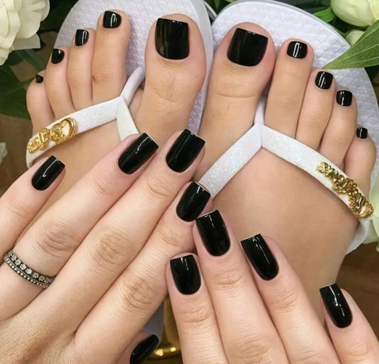 Black Beauty- 48 pcs nail set for hand and toes