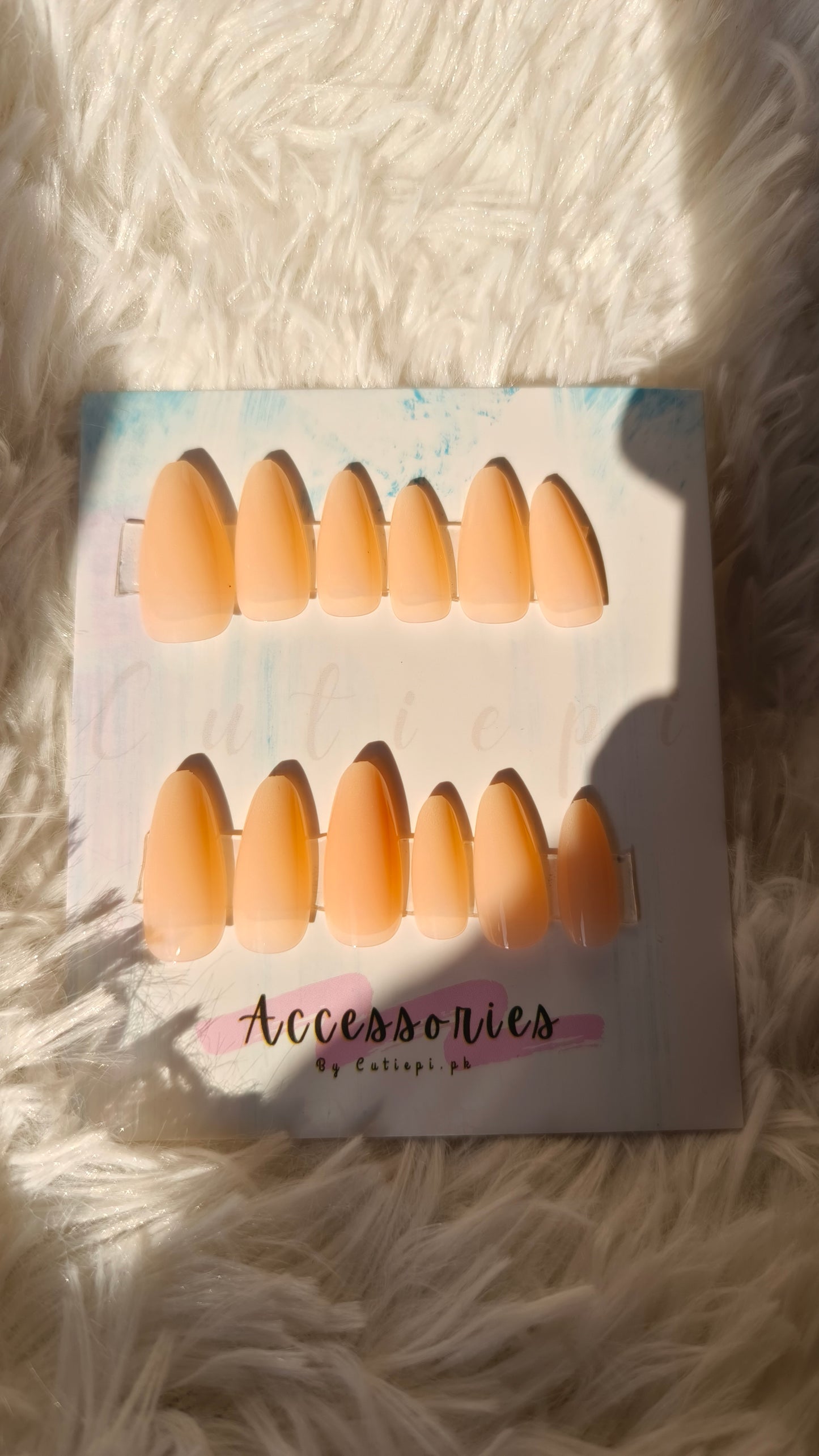 24PCS Ombre Natural Long Almond Press-On Nails – Elegant & Subtle Design