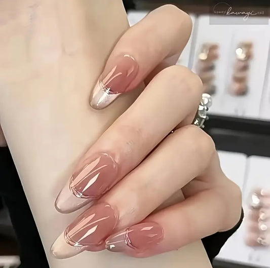 Royal French- Premium Gel based Nails - 15pcs with Application Kit