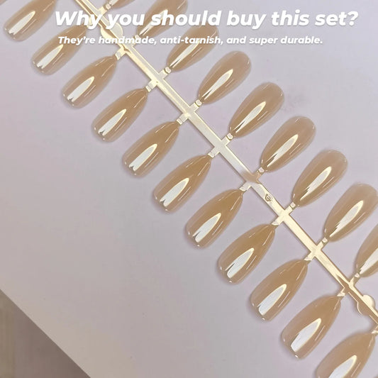 Gold Glaze- 15 pcs Best seller press-On Nails with kit- Elegance in Every Detail