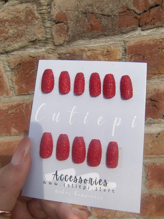Scarlet Luxe – 24pcs Bold Red Nail Set with Application Kit