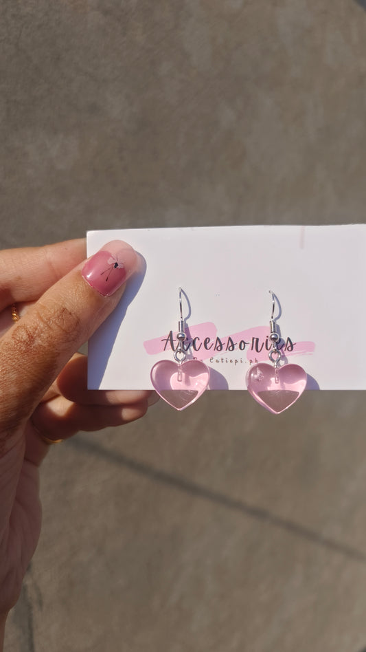 Glow-in-the-Dark Pink Heart Earrings – Chunky & Cute