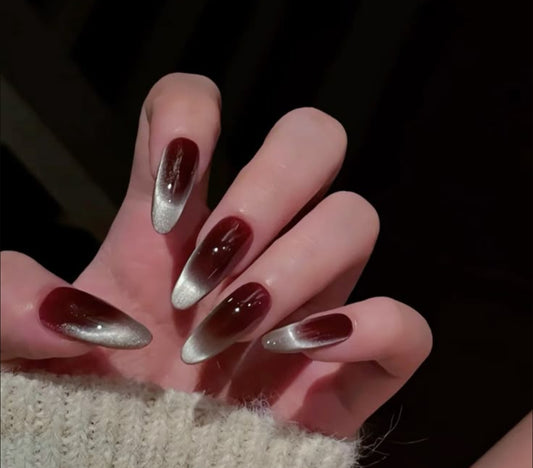 Brown Aurora-15 pcs Cat eye Nails with Application kit