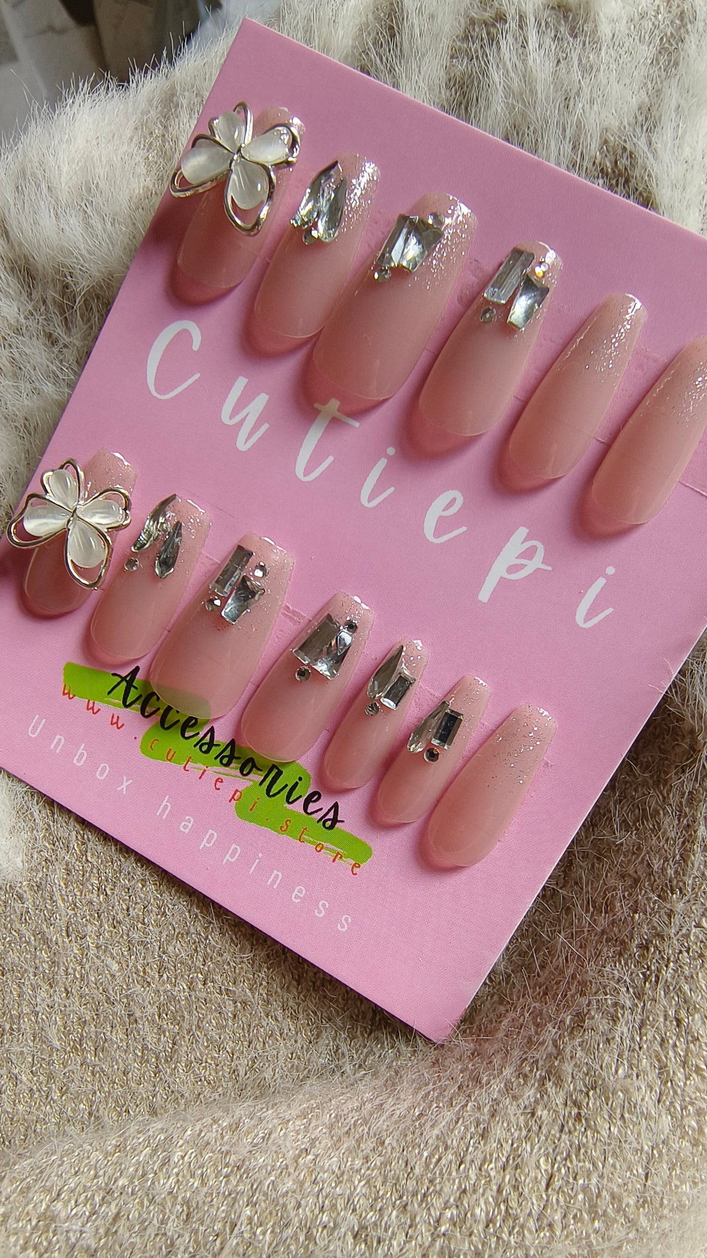 Stylish Butterfly Charm Nails – Large & Glamorous