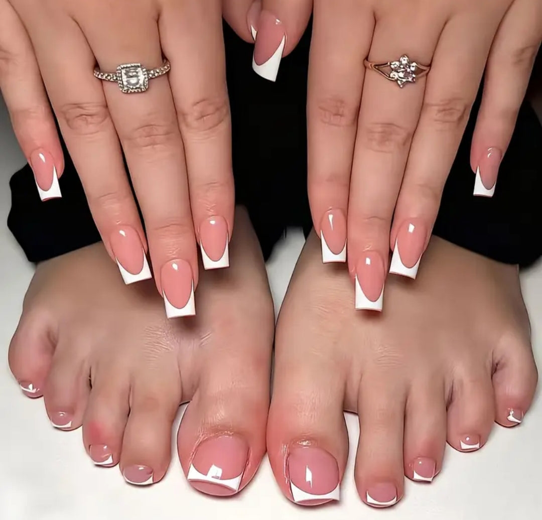 Twin Set – French Nails For Hand and Feet 24pcs with kit