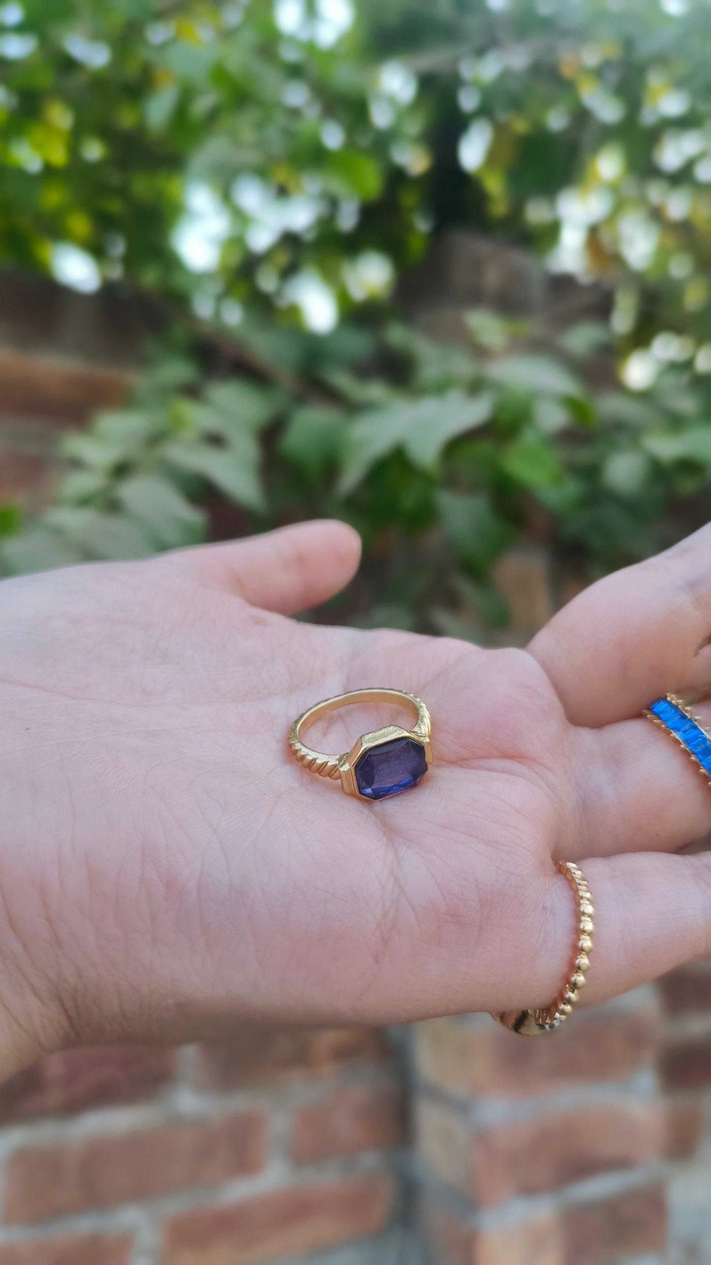 💙 Elegant Blue Rectangular Ring – Chic Statement Jewelry for Women 💍