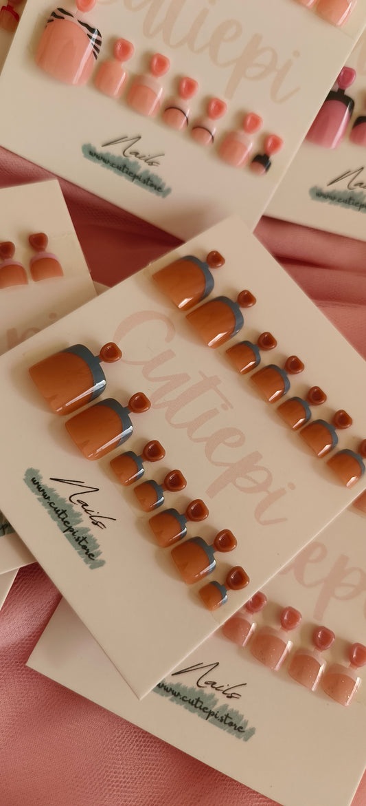 AzureTips – 24pcs with Application Kit (Toe Nails)