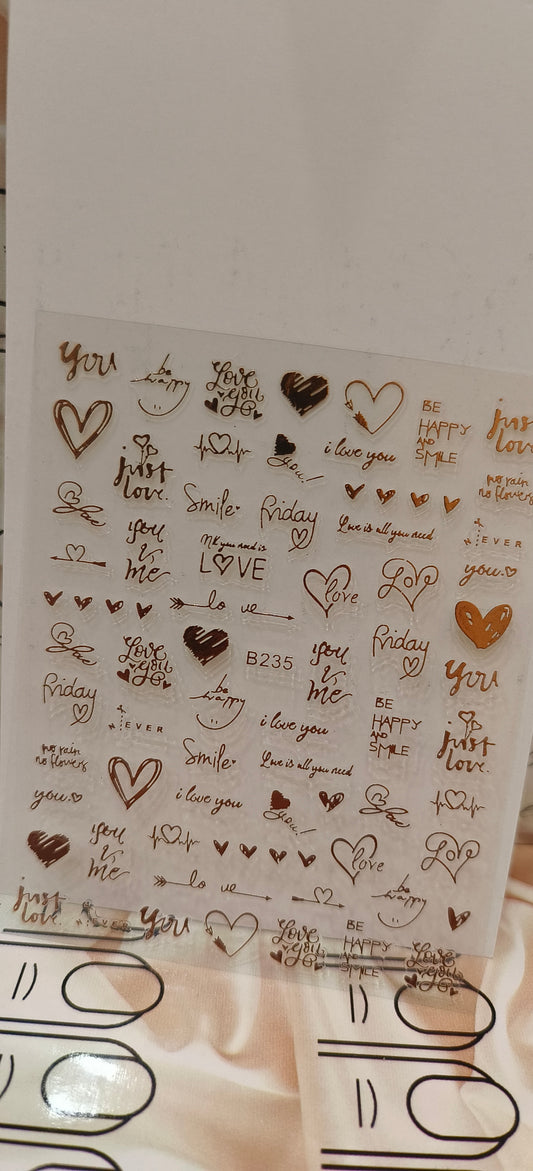 Nail art sheet 3d - Heart Shine