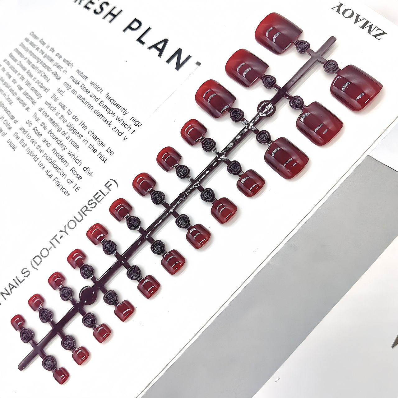 Scarlet Red-24pcs Toe Nails with Application Kit