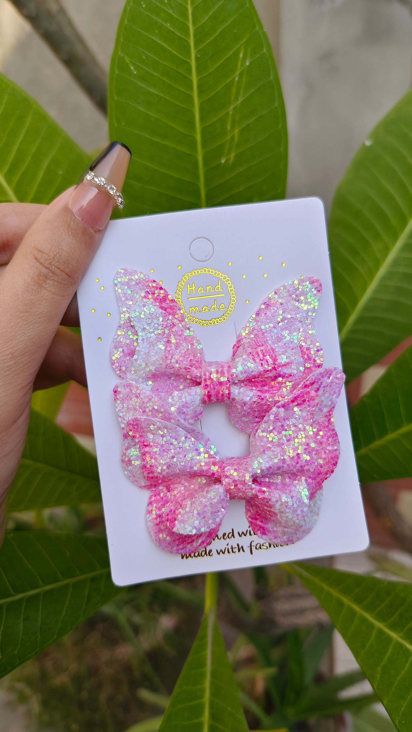 2pcs Sparkling Candy-Colored Bow Hair Clips for Girls - Perfect for Ponytails, Festivals & Preppy Style - Durable Polyester Fabric