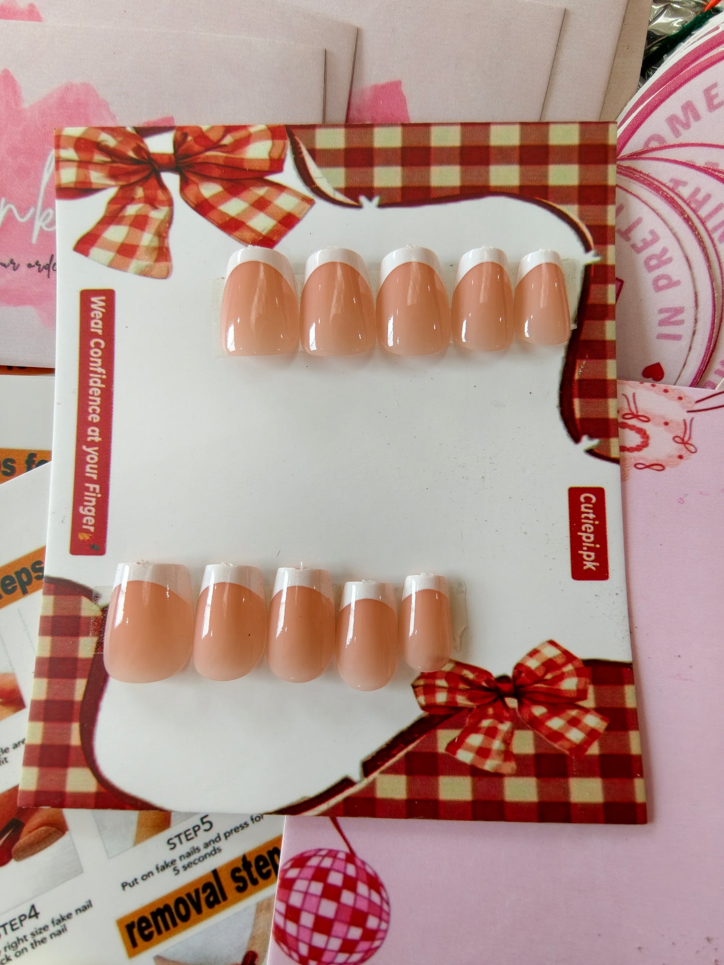 Ombre French-30pcs Premium Gel Nails with Application kit (Best Seller)