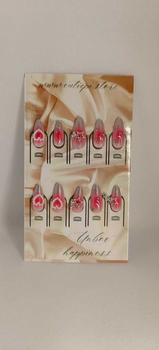 Pearl Glow- Bridal Pink Nails - 24pcs with Application kit
