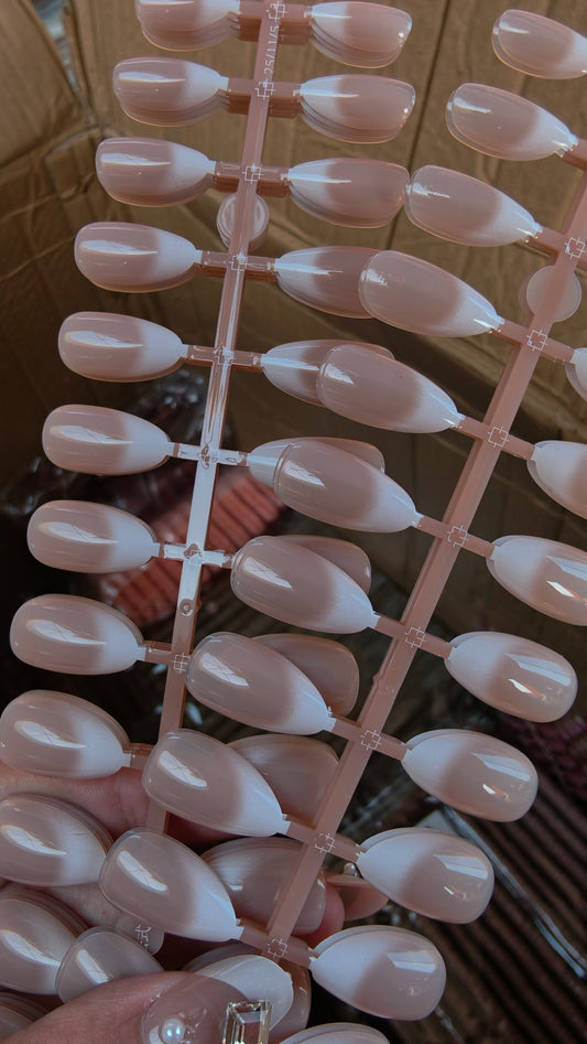 Realistic French- 20pcs Mini Nails with Application Kit