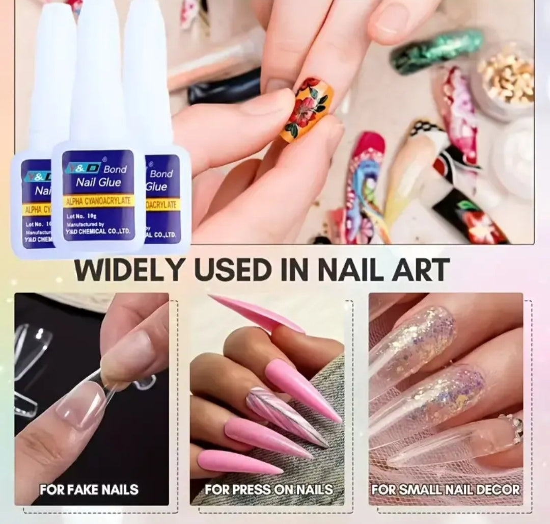 Professional Fine Brush Glue- Premium Gel Glue for Long lasting Nails