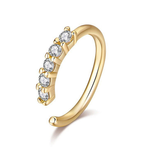1pc Non-perforated Nose Ring, Anti-allergy & Anti Tarnishing