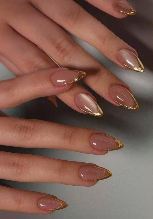 Ethereal French- Premium Handmade Nail Set with application kit (Luxury edition)