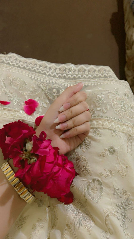 “Affordable Pakistan press-on nails with stylish designs, 24pcs nail set with application kit for everyday wear.”