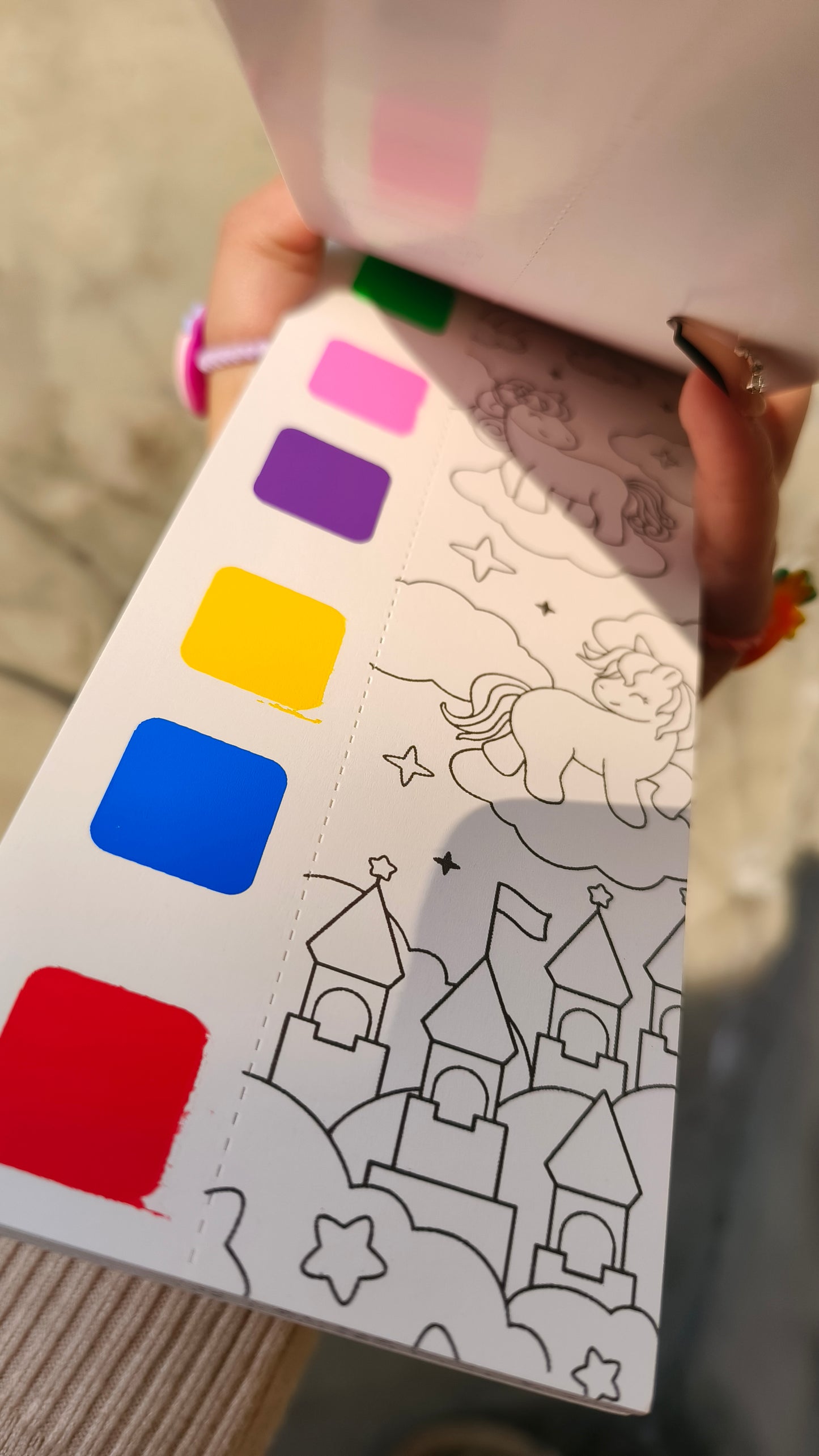 12-Page Watercolor Painting Book with Brush – Creativity at Your Fingertips" (colours on each page)