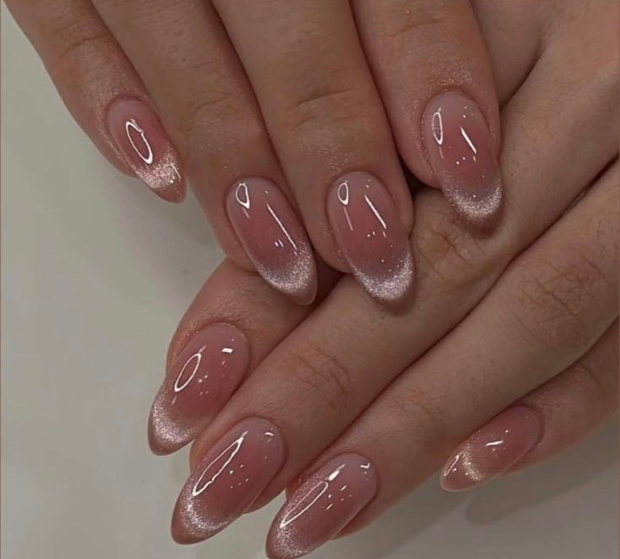 Nude Glow- 30 pcs Cat eye Nails with Application Kit (Best Seller)