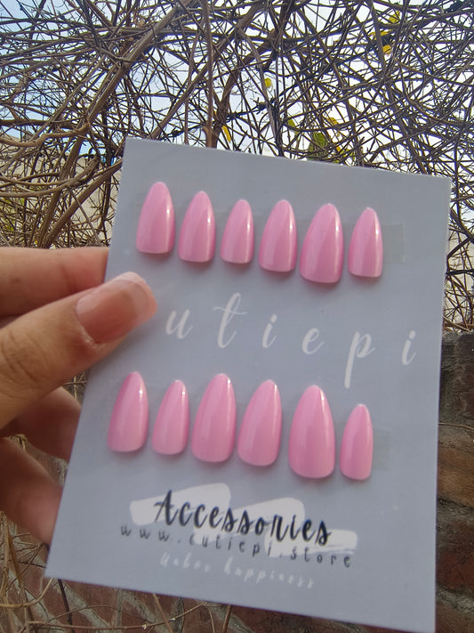 Blush Elegance Almond Nails – 24pcs with Kit ✨💖