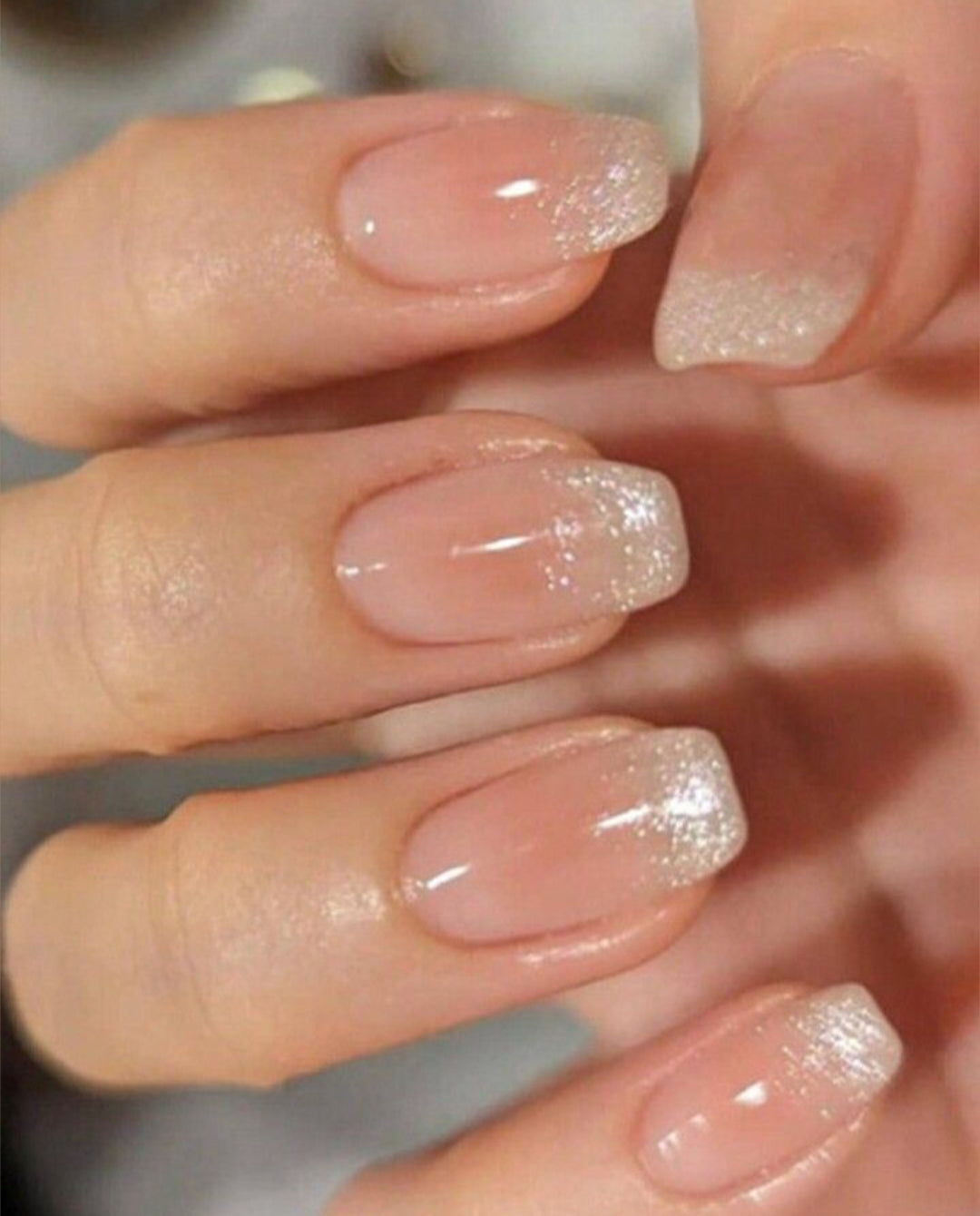 Mocha Luxe-30 pcs Premium Shiny Tips Cat eye Nails with Application Kit (Eid Special)