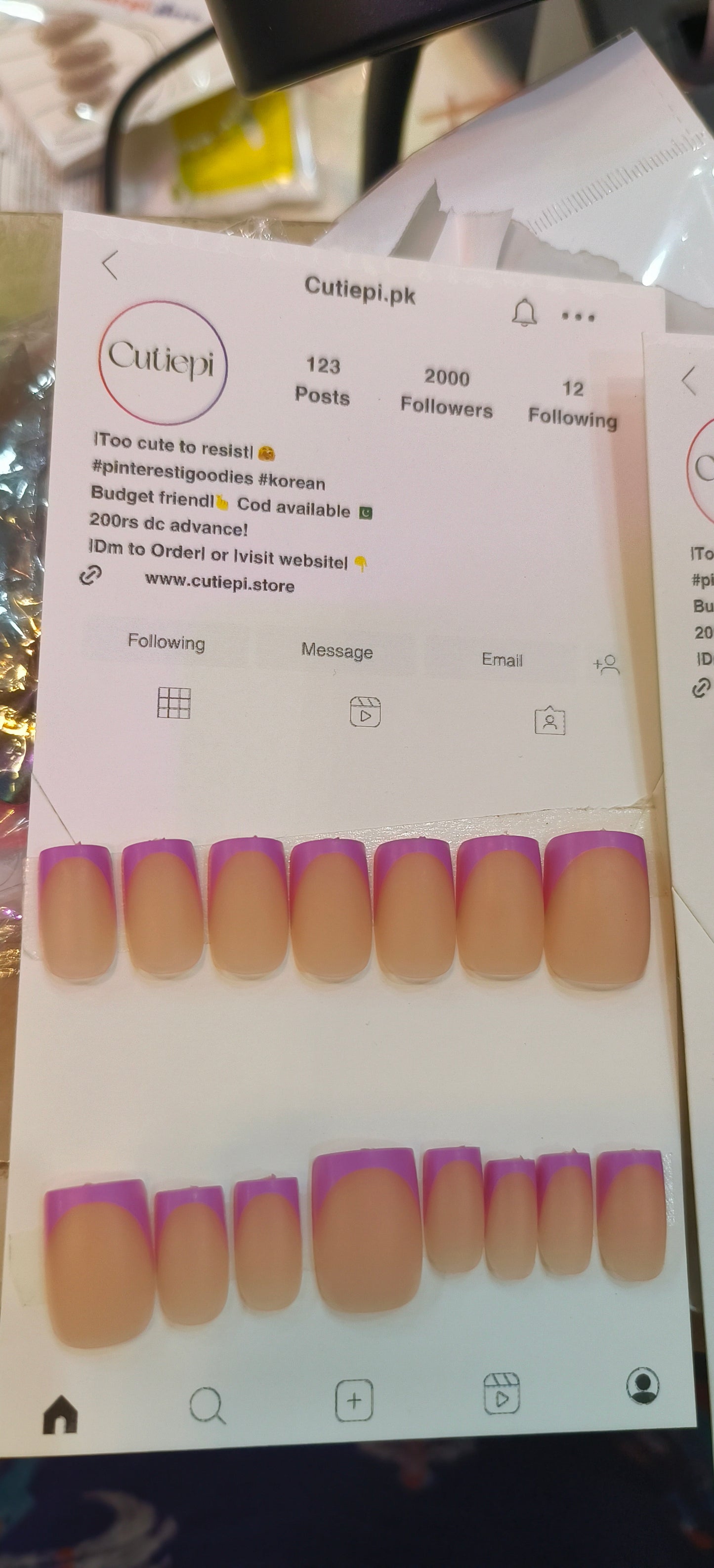 Lilac Mist – 30pcs Matte French Square Nails with Application Kit