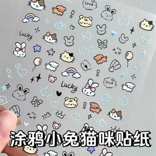 Trendy 2d Nail Art Sheet-Code 003