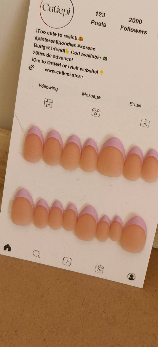 Blush French – 15pcs Matte nails with Application Kit
