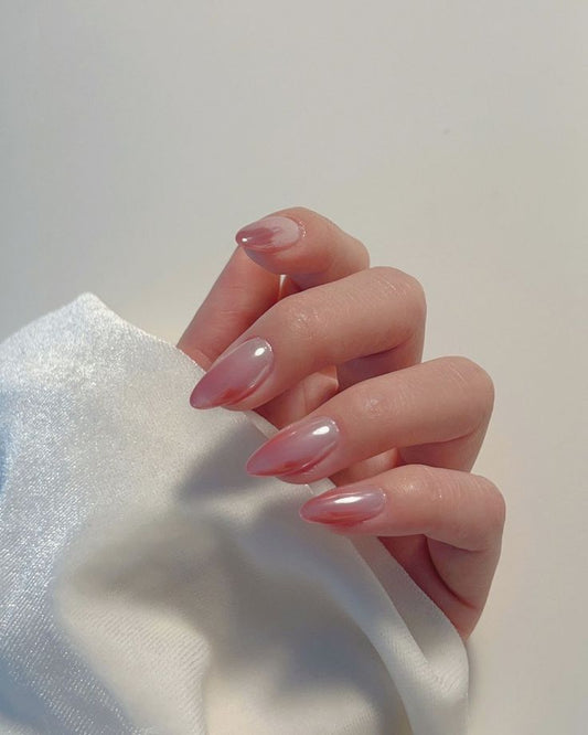 Pink chrome- 20pcs Gel nails with application kit