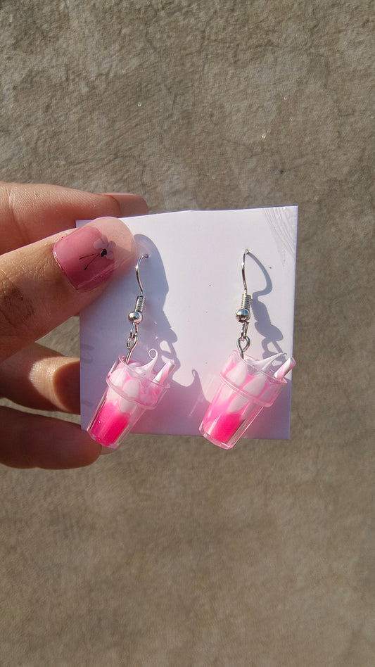Korean-Inspired Shake Earrings – Pink Charm
