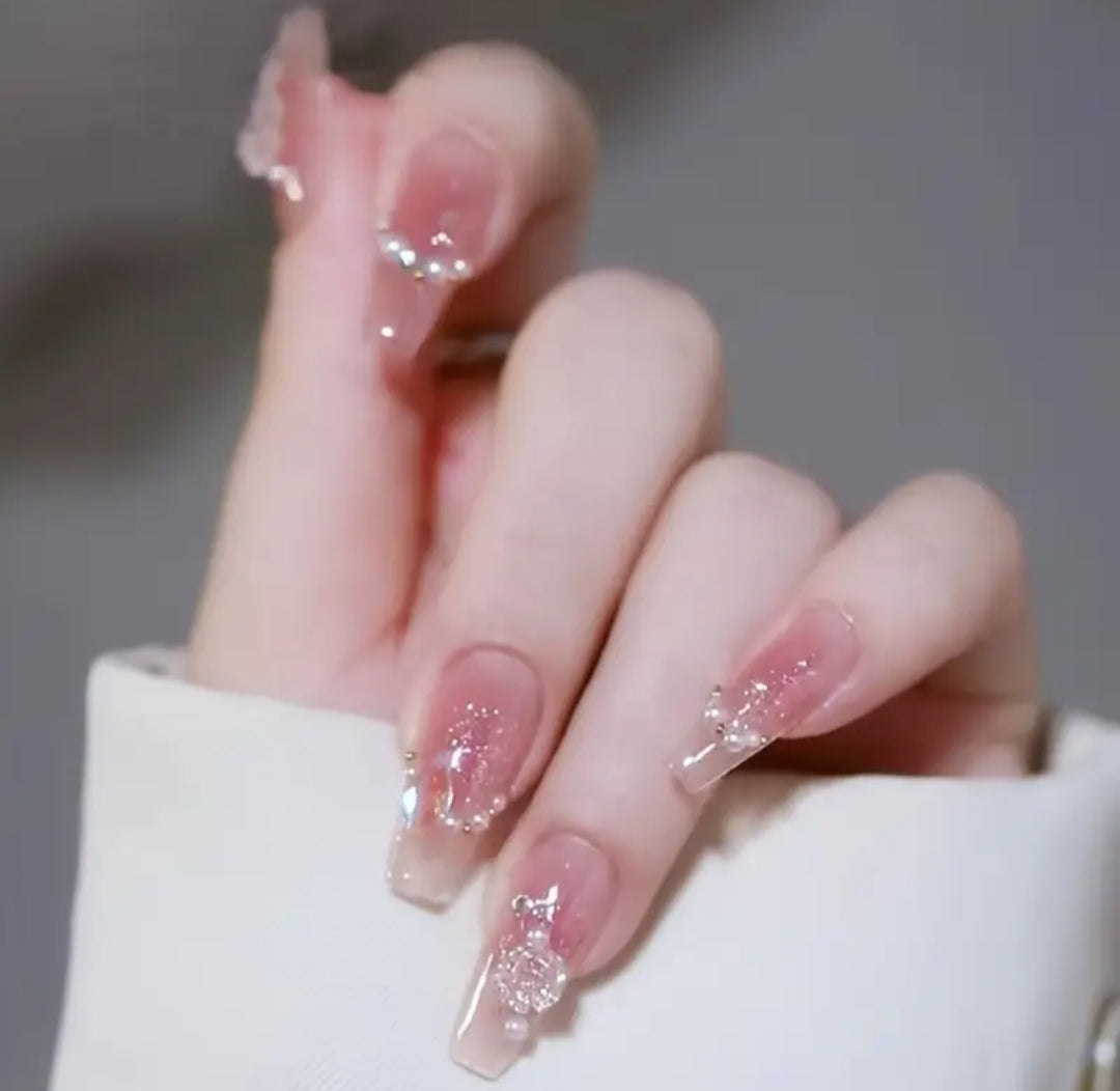 Royal Glam - 12pcs Dual-Shade Cat Eye Red Nails with Kit