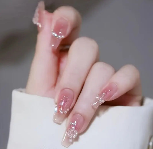 Royal Glam - 12pcs Dual-Shade Cat Eye Red Nails with Kit