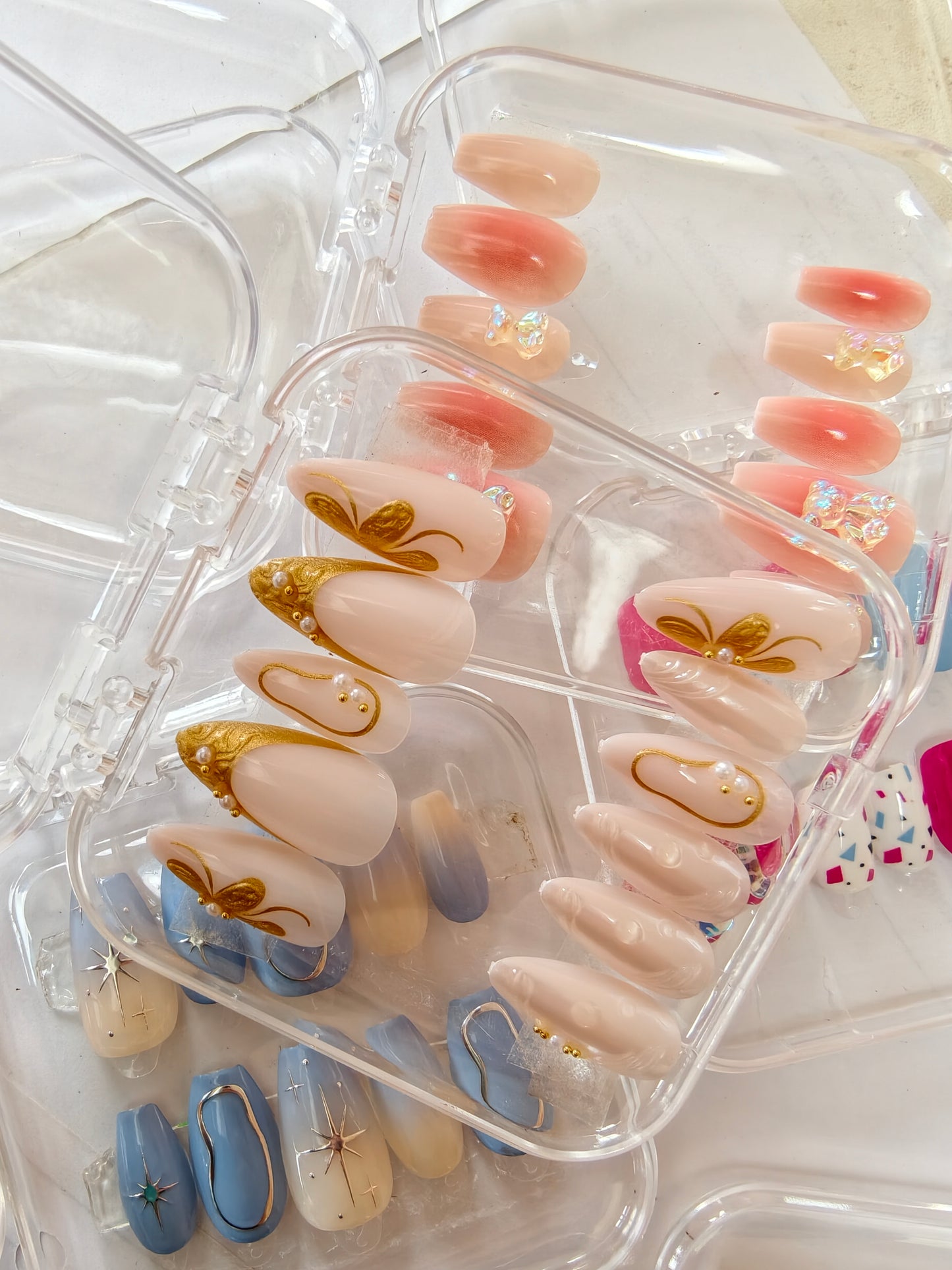 Gold Era- Handmade 12pcs Nail set with Application kit