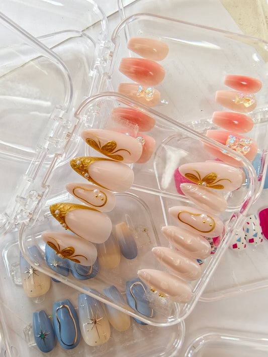 Gold Era- Handmade 12pcs Nail set with Application kit