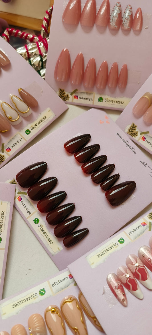 Premium Cherry– 12pcs Gel based with Application Kit (Bridal Wear)