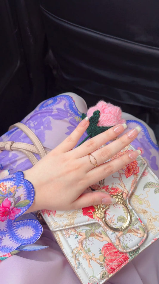 Square French- Hyper Real Nails with Application kit
