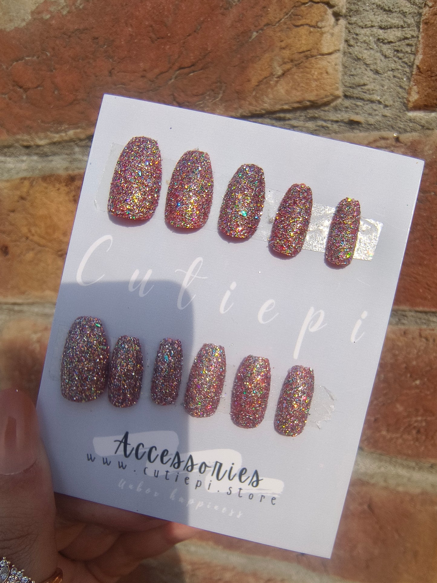 Mocha Luxe – 24pcs Maroonish Brown Nail Set with Application Kit