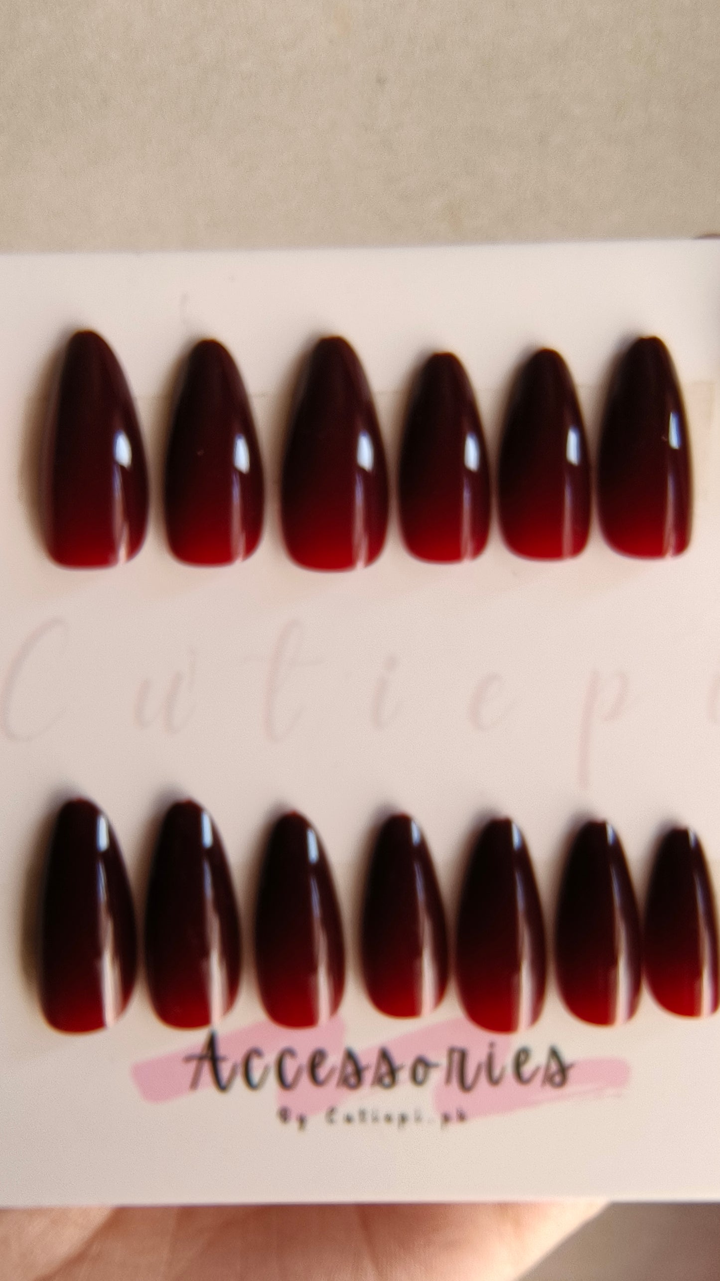 Cherry Nails- 12 pcs Premium Gel Nails with application kit